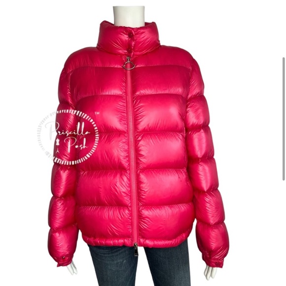 Moncler Hot Pink Quilted Down Puffer Jacket Puffer Coat Neon Pink Goose Down - Picture 4 of 15